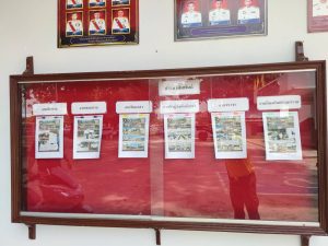 บอร์ดประชาสัมพันธ์กิจกรรม การประชุม การมอบหน้าที่รับผิดชอบ การยกระดับการเผยแพร่ชัอมูลสาธารณะ OIT และภาพการประชุมติดตามโดย ผกก.สภ.เต่างอย